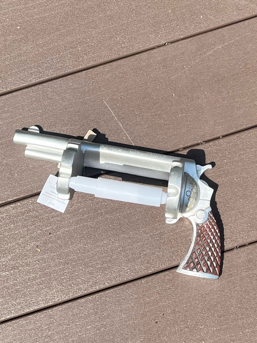 Silver and Brown Decorative Revolver Sculpture - Home Accents
